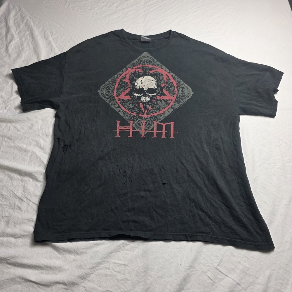 hanes heavy weight tshirt him skull black 2xl holes trashed